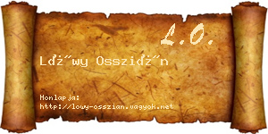 Lőwy Osszián névjegykártya